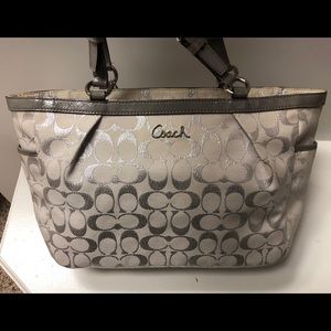 Silver Coach Shoulder Bag